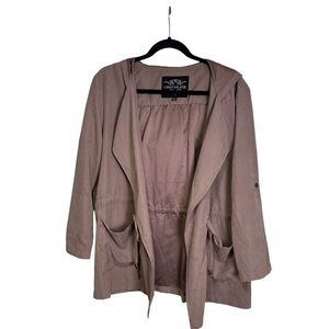 Chocolate USA M Dusty Mauve Hooded Open Jacket